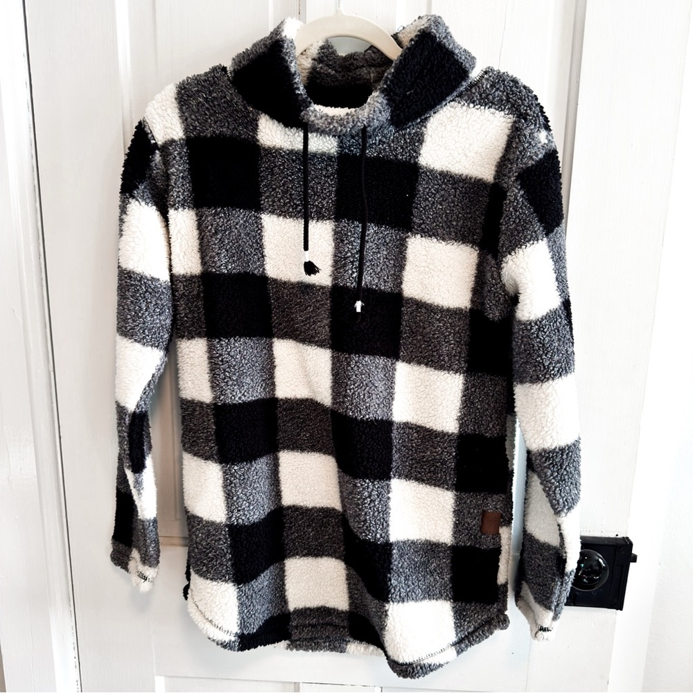 Maurices Black and White Plaid sweater